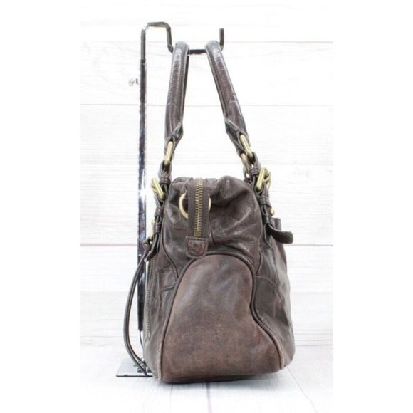 Marc New York Brown Leather Zip Top Carry All Purse Shoulder Bag - Picture 4 of 8